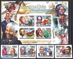 Burundi 2011 African Personalities 4v+s/s, Imperforated, Mint NH, History - Nature - Geology - Nobel Prize Winners - P.. - Prix Nobel