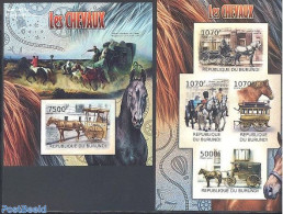 Burundi 2012 Horses 2 S/s, Imperforated, Mint NH, Nature - Transport - Horses - Coaches - Diligenze