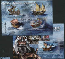 Burundi 2012 Medieval Ships 2 S/s, Imperforated, Mint NH, Transport - Ships And Boats - Barche