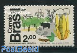 Brazil 1972 2Cr, Stamp Out Of Set, Mint NH, Health - Nature - Food & Drink - Cattle - Fish - Nuovi