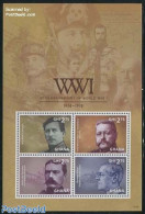 Ghana 2014 World War I 4v M/s, Mint NH, History - Kings & Queens (Royalty) - Koniklijke Families