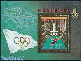 Central Africa 1979 Olympic Games Moscow S/s, Unused (hinged), Sport - Athletics - Olympic Games - Swimming - Atletismo