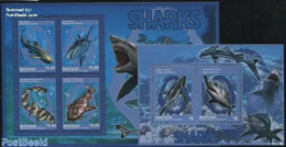 Saint Vincent & The Grenadines 2014 Mustique, Sharks 2 S/s, Mint NH, Nature - Fish - Pesci