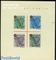 Germany, French Zone 1949 Baden, Red Cross S/s (issued Without Gum), Unused (hinged), Health - Red Cross - Croce Rossa