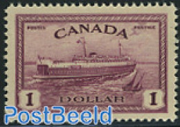 Canada 1946 $1, Stamp Out Of Set, Unused (hinged), Transport - Railways - Ships And Boats - Nuovi