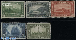 Canada 1928 Definitives 5v, Unused (hinged), Transport - Various - Ships And Boats - Agriculture - Art - Bridges And T.. - Nuevos