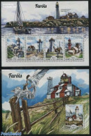 Guinea Bissau 2015 Lighthouses 2 S/s, Mint NH, Nature - Sport - Transport - Various - Birds - Sailing - Ships And Boat.. - Zeilen