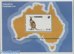 Gambia 1988 200 Years Australia S/s, Mint NH, Nature - Various - Animals (others & Mixed) - Maps - Geografia