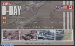 Gambia 2004 D-Day 4v M/s, Heavy Bombers, Mint NH, History - Transport - World War II - Aircraft & Aviation - WO2