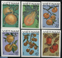 Vietnam 1969 Fruits 6v, Imperforated, Mint NH, Nature - Fruit - Frutta