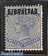Gibraltar 1886 2.5p, Stamp Out Of Set, Without Gum, Unused (hinged) - Gibilterra