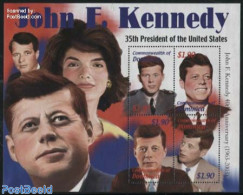 Dominica 2002 J.F. Kennedy 4v M/s, Mint NH, History - American Presidents - Repubblica Domenicana
