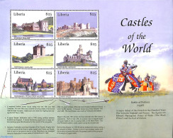 Liberia 2001 Castles 6v M/s, Mint NH, Art - Castles & Fortifications - Castelli