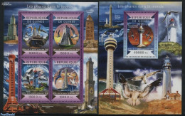 Guinea, Republic 2015 Lighthouses Of The World 2 S/s, Mint NH, Nature - Various - Birds - Lighthouses & Safety At Sea - Fari