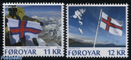 Faroe Islands 2015 Flag 75 Years 2v, Mint NH, History - Sport - Various - Flags - Mountains & Mountain Climbing - Maps - Escalade