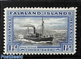 Falkland Islands 1933 1.5p, Stamp Out Of Set, Unused (hinged), Transport - Ships And Boats - Barche