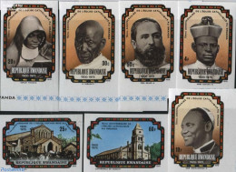 Rwanda 1976 Catholic Church 7v, Imperforated, Mint NH, Religion - Churches, Temples, Mosques, Synagogues - Religion - Churches & Cathedrals