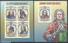 Burundi 2013 Johann Sebastian Bach 2 S/s, Imperforated, Mint NH, Performance Art - Music - Musical Instruments - Musica