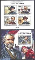 Burundi 2013 Giuseppe Verdi 2 S/s, Imperforated, Mint NH, Performance Art - Music - Musique