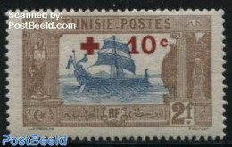 Tunisia 1916 10c On 2F, Stamp Out Of Set, Unused (hinged), Health - Transport - Red Cross - Ships And Boats - Cruz Roja