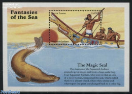 Sierra Leone 1996 Squamish Indians S/s, Mint NH, Nature - Transport - Sea Mammals - Ships And Boats - Barcos