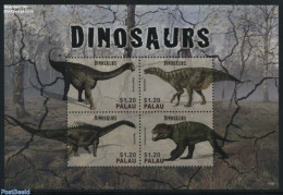 Palau 2014 Dinosaurs 4v M/s, Mint NH, Nature - Prehistoric Animals - Préhistoriques
