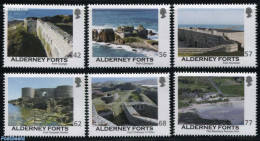Alderney 2015 Alderney Forts 6v, Mint NH, Art - Castles & Fortifications - Castillos