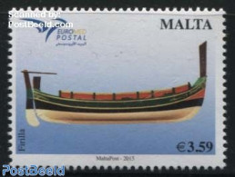 Malta 2015 Euromed, Boats Of The Mediterranean 1v, Mint NH, Transport - Various - Ships And Boats - Joint Issues - Barcos