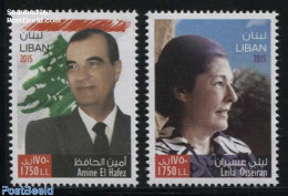 Lebanon 2015 Personalities 2v, Mint NH, History - Politicians - Art - Authors - Escritores