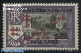 French India 1942 2fA 9cA ON 6fA 6CA, Stamp Out Of Set, Mint NH - Nuevos