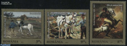 Romania 2015 Horses In Paintings 3v, Mint NH, Nature - Horses - Art - Paintings - Ongebruikt