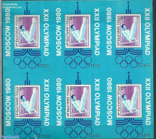Bulgaria 1979 Olympic Games Sheet With 6 S/s, Mint NH, Sport - Gymnastics - Olympic Games - Ongebruikt
