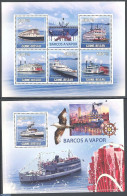 Guinea Bissau 2009 Steam Boats 2 S/s, Mint NH, Transport - Ships And Boats - Barche