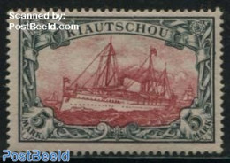 Germany, Colonies 1901 Kiautschou, 5M, Stamp Out Of Set, Unused (hinged), Transport - Ships And Boats - Bateaux