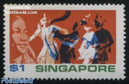 Singapore 1972 1$, Stamp Out Of Set, Mint NH, Performance Art - Dance & Ballet - Baile