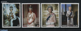 Jersey 2015 Elizabeth Longest Reigning Monarch 4v, Mint NH, History - Kings & Queens (Royalty) - Royalties, Royals