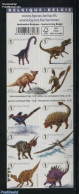 Belgium 2015 Dinosaurs 10v In Foil Booklet, Mint NH, Nature - Prehistoric Animals - Stamp Booklets - Neufs