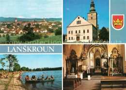 73355004 Lanskroun Gesamtansicht Rathaus Badestrand Kirche Innenansicht Lanskrou - República Checa