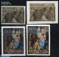 Slovenia 2015 Christmas 4v S-a (different Sizes), Mint NH, Religion - Christmas - Art - Paintings - Sculpture - Navidad