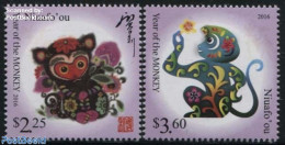 Niuafo'ou 2015 Year Of The Monkey 2v, Mint NH, Nature - Various - Monkeys - New Year - Anno Nuovo