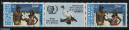 French Polynesia 1985 Int. Yout Year, Gutterpair, Mint NH, Nature - Various - Birds - International Youth Year 1984 - Nuovi