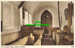 R616088 Interior. Oare Church. Exmoor. 9486. Solograph Series De Luxe Photogravu - Monde