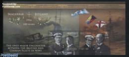 Isle Of Man 2016 Battle Of Jutland S/s, Mint NH, History - Transport - Various - Flags - Militarism - Ships And Boats .. - Militares