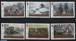 Isle Of Man 2016 Battle Of The Somme 6v, Mint NH, History - Nature - Transport - Militarism - Flowers & Plants - Aircr.. - Militares