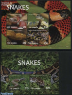 Gambia 2015 Snakes 2 S/s, Mint NH, Nature - Reptiles - Snakes - Gambia (...-1964)