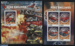 Sierra Leone 2016 Fire Engines 2 S/s, Mint NH, Transport - Automobiles - Fire Fighters & Prevention - Cars