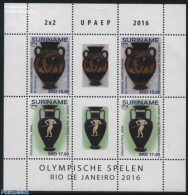 Suriname, Republic 2016 UPAEP, Olympic Games M/s, Mint NH, History - Religion - Sport - Archaeology - Greek & Roman Go.. - Archéologie