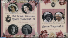 Grenada Grenadines 2016 Queen Elizabeth 90th Birthday 2 S/s, Mint NH, History - Kings & Queens (Royalty) - Familias Reales