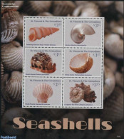 Saint Vincent 2016 Seashells 6v M/s, Mint NH, Nature - Shells & Crustaceans - Mundo Aquatico