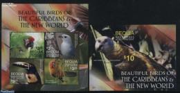 Saint Vincent & The Grenadines 2016 Bequia, Birds Of The Carribbeans 2 S/s, Mint NH, Nature - Birds - Parrots - St.Vincent Y Las Granadinas